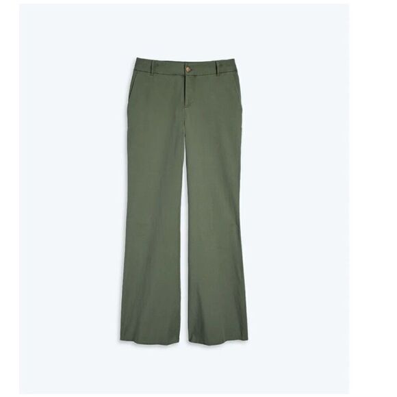 Summersalt Women’s Olive Green The Easy High-Waisted Flare Pant Twill Tencel Fab - Picture 11 of 13